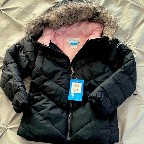 Columbia girls 6/6X Jacket - Fur Hood - Picture 1 of 4